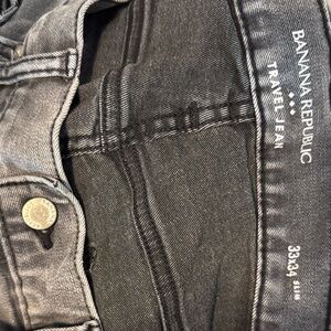 Banana Republic Travel Jean in Black/Gray 33x34 Slim